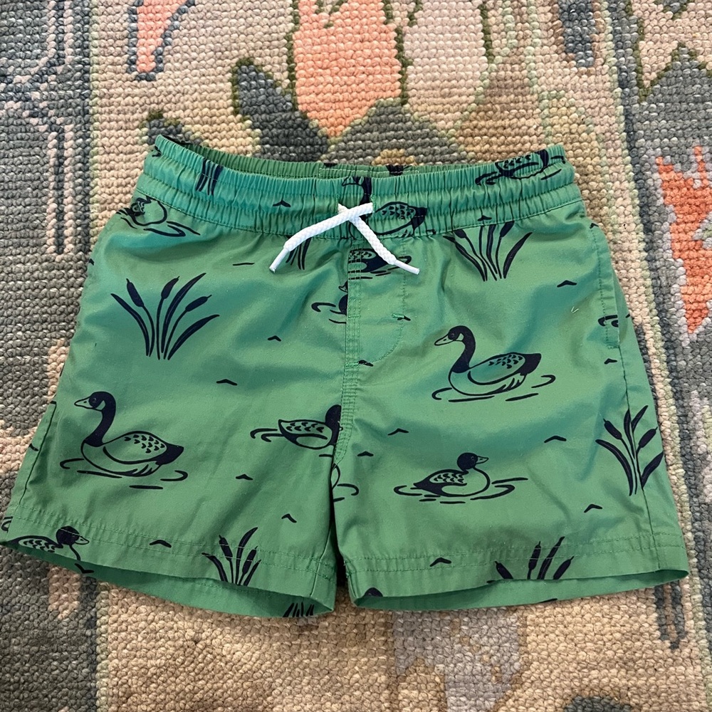 Beaufort Bonnet Green Mallard Duck Swim Trunks Shorts with Elastic Waistband
